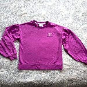 Champion Women's Magey Drop Puff Sleeve Short Sweatshirt Small